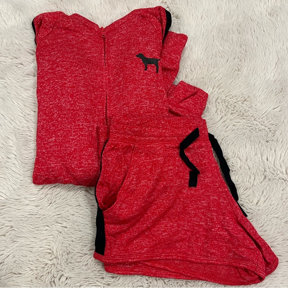 Red VS Pink Zip-Up + Shorts Set